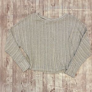 Lush Black and Cream Knit Top